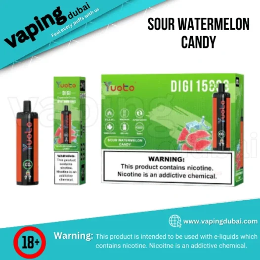 Yuoto DIGI 15000 Puffs Disposable Vape Sour Watermelon Candy