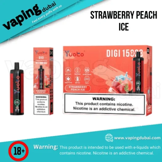 Yuoto DIGI 15000 Puffs Disposable Vape Strawberry Peach Ice