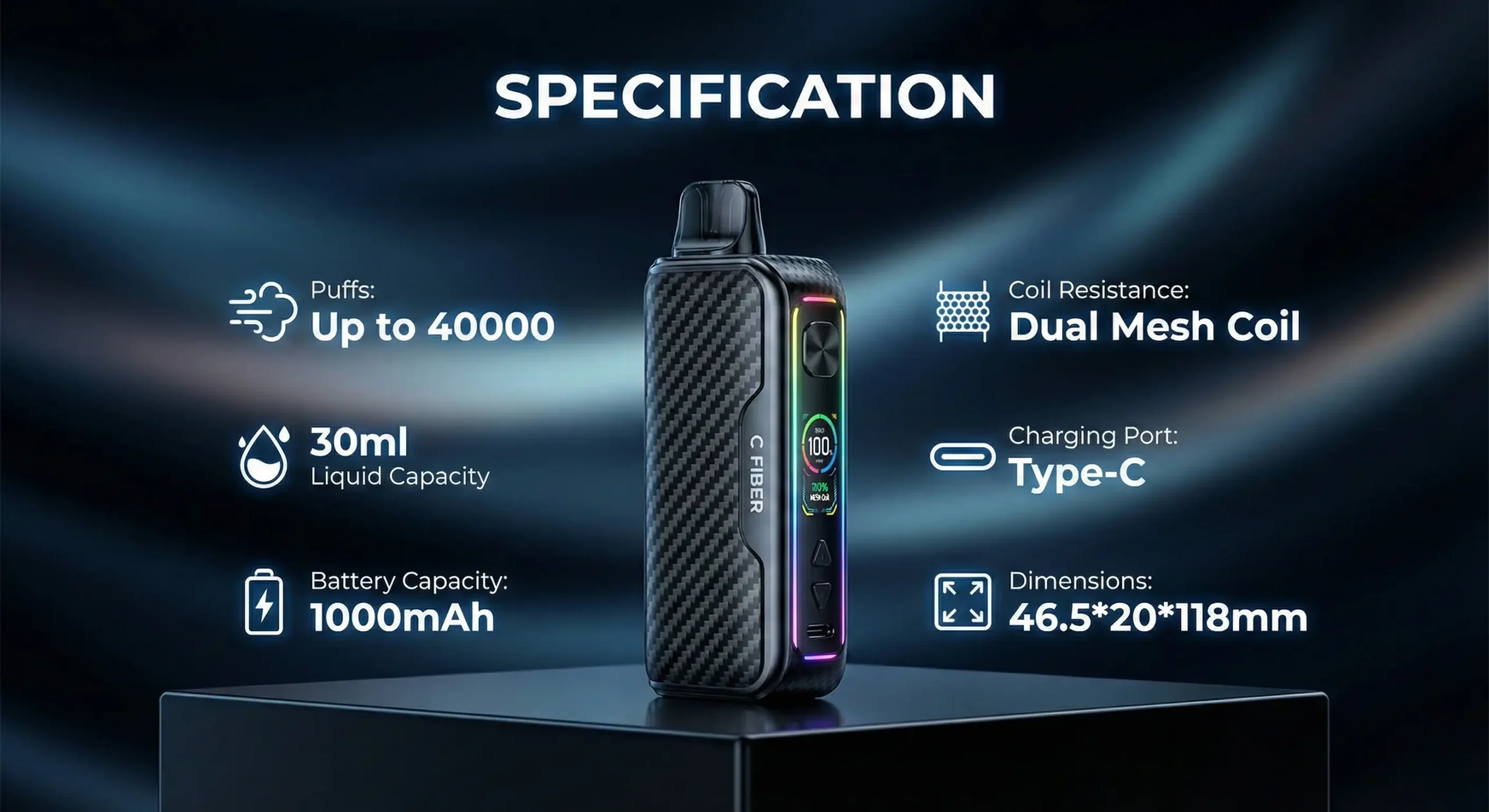 VEIIK C Fiber 40000 Puffs